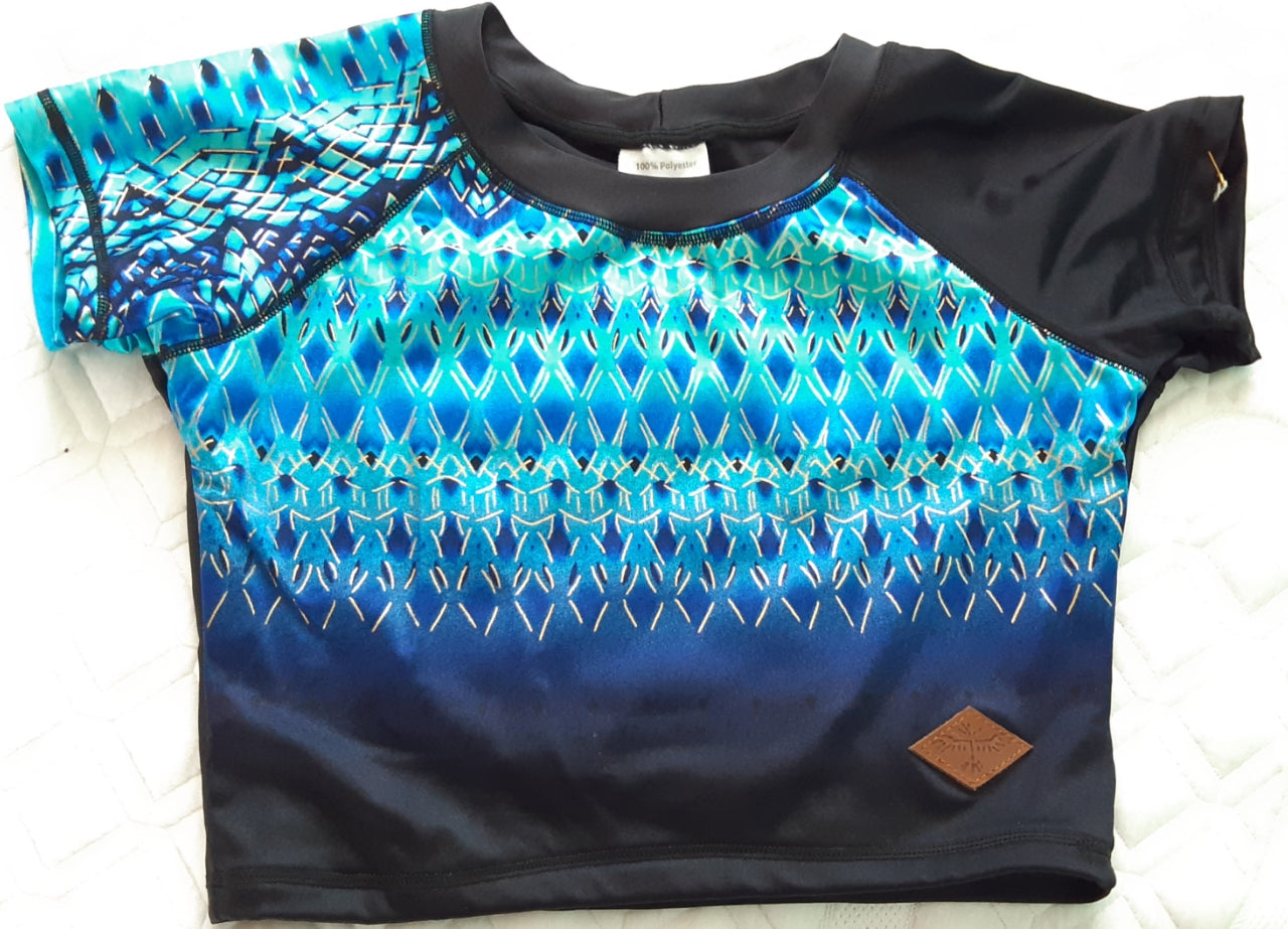 Sleeve Top short black sky