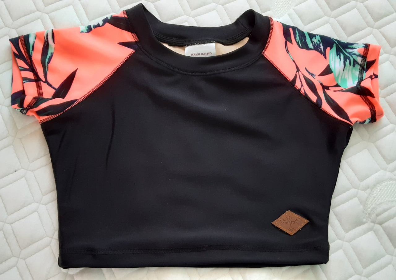 Sleeve Top short black coral