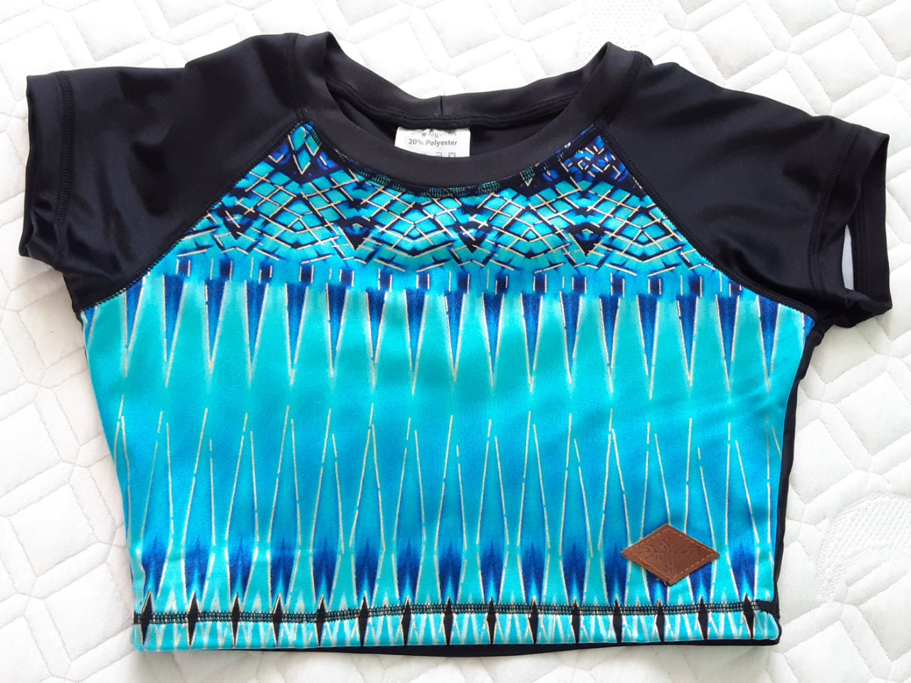 Sleeve Top Short black-blue