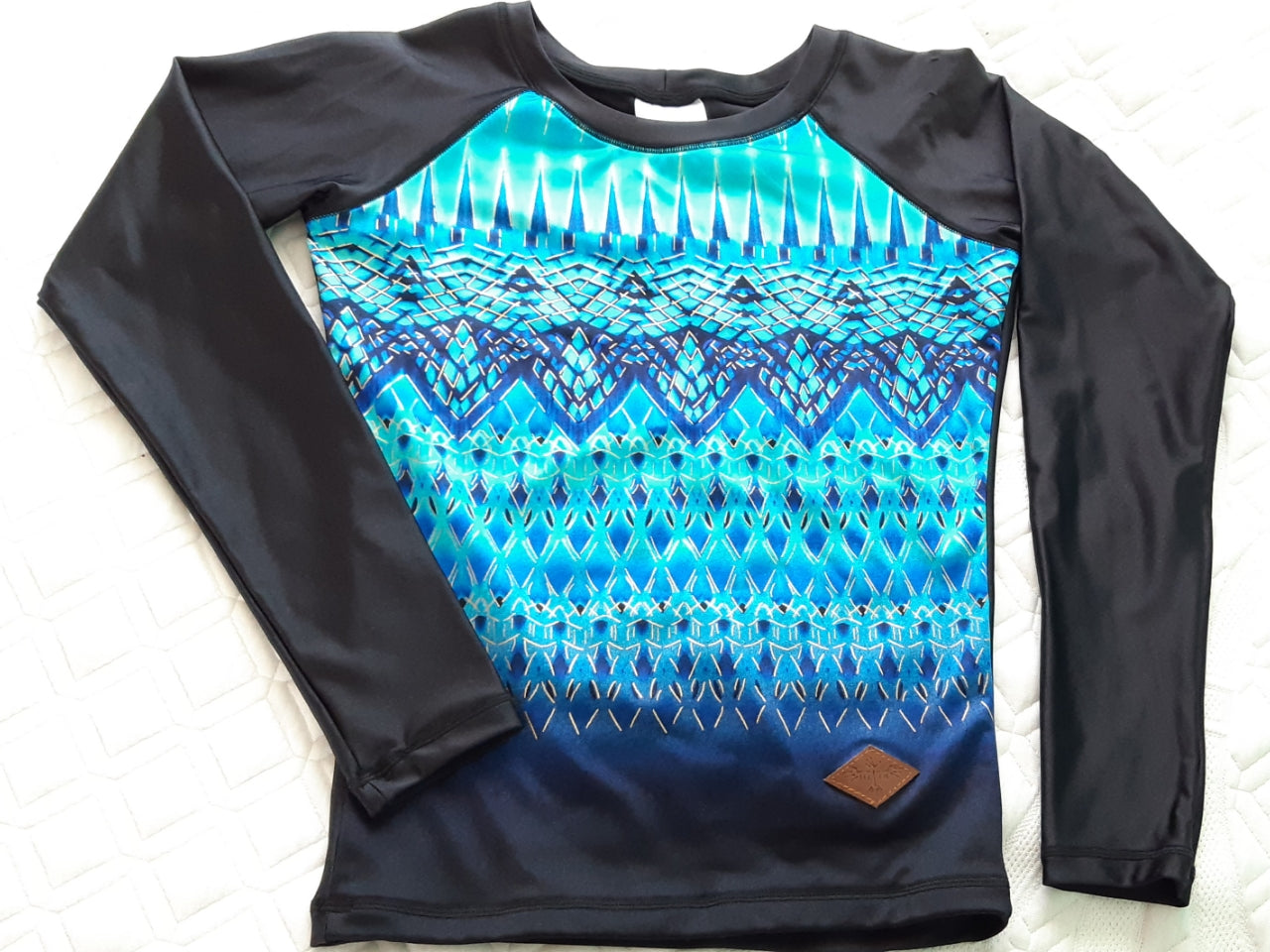 Sleeve Top long black blue